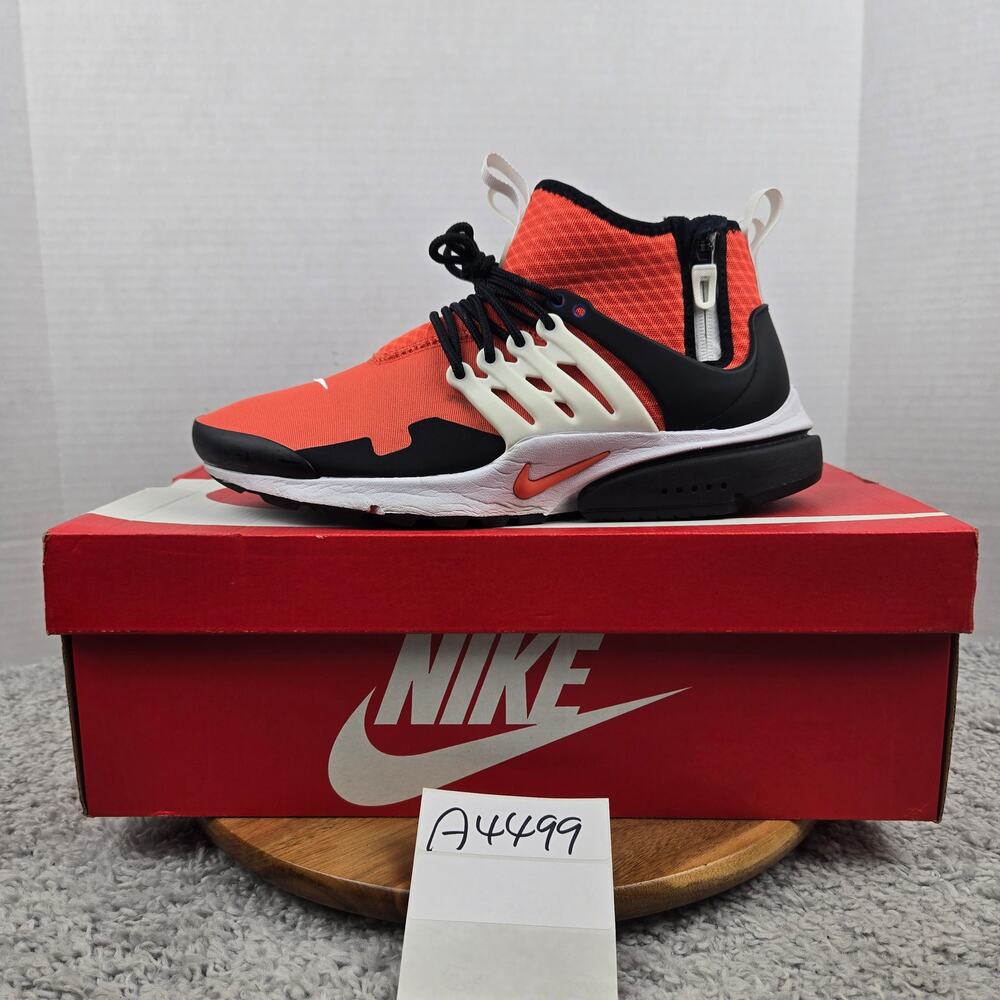 Nike Men 9 Air Presto Mid Utility Black Orange Athletic Daily Sneaker DC8751-800